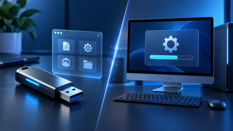 Portable vs installed software comparison on Windows